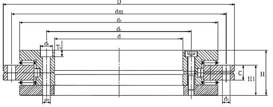 YRTS高速轉(zhuǎn)臺軸承結(jié)構(gòu)圖